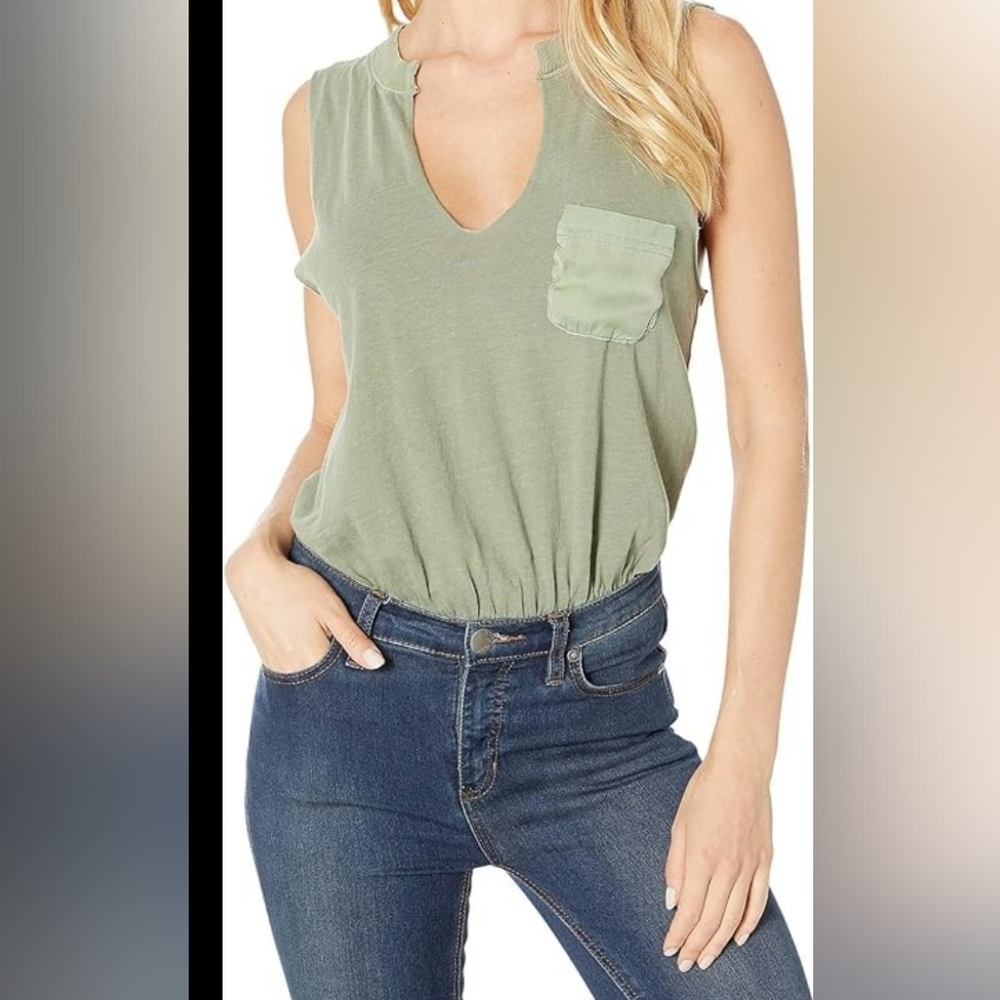 Free People in Your Pocket Bodysuit Green Size XS